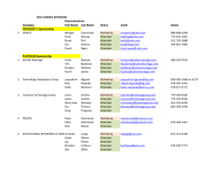 2014 GAMEIS SPONSORS Representatives Company First Name
