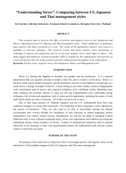 The Effect of positive and negative stress on job satisfaction and