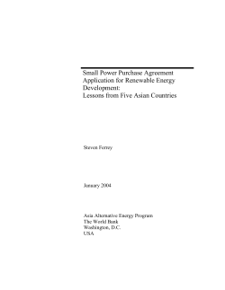 Small Power Purchase Agreement Application for Renewable