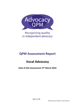 QPM Assessment Report Vocal Advocacy