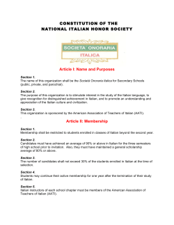 CONSTITUTION OF THE NATIONAL ITALIAN HONOR SOCIETY