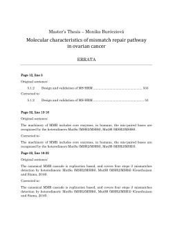 Molecular characteristics of mismatch repair pathway in ovarian