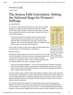 The Seneca Falls Convention: Setting the National