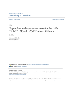 Eigenvalues and expectation values for the 1s22s 2S, 1s22p 2P