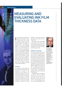 measuring and evaluating ink film thickness data
