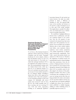 American Society for Apheresis Guidelines Support Use of Red Cell