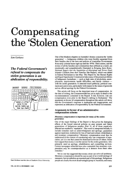 Garkawe, Sam --- "Compensating the `stolen generation`" [1997