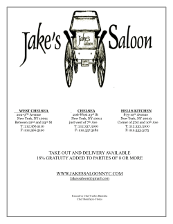 TAKE OUT AND DELIVERY AVAILABLE 18% GRATUITY ADDED