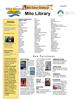 New Purchases - Milo Library