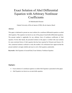 Exact Solution of Abel Differential Equation with Arbitrary Nonlinear
