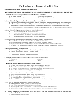 Exploration and Colonization Unit Test