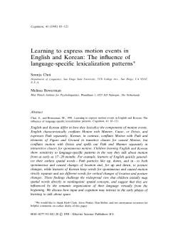 The influence of language-specific lexicalization