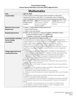 Mathematics - Central Arizona College