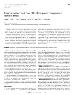 Source water and microfiltration plant manganese control study