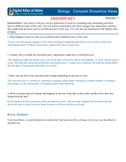 Biology: Compare Snowshoe Hares ANSWER KEY