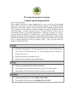 Promotion Speech Packet - Woodland School District 50