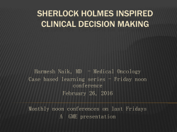 Sherlock Holmes inspired clinical decision