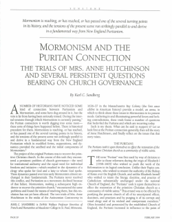 mormonism and the puritan connection