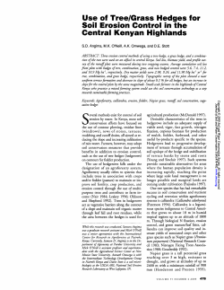 Use of Tree/Grass Hedges for Soil Erosion Control in