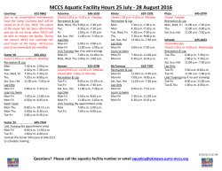 MCCS S Aquatic Facility H Hours 25 J July - 28 A