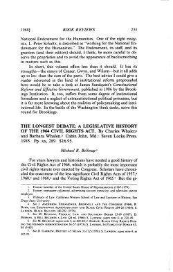 THE LONGEST DEBATE: A LEGISLATIVE HISTORY OF THE 1964
