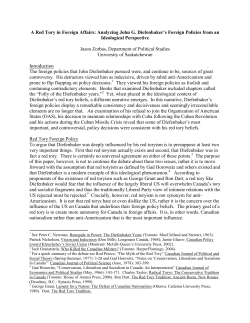 A Red Tory in Foreign Affairs: Analyzing John G. Diefenbaker`s