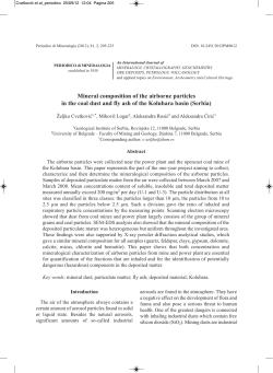 Mineral composition of the airborne particles in the coal dust and fly
