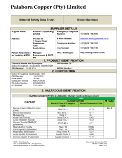 MATERIAL SAFETY DATA SHEET