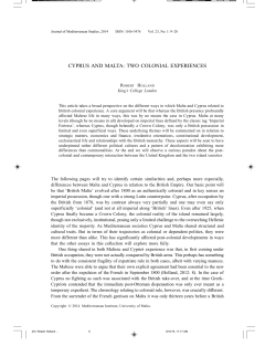cyprus and malta: two colonial experiences