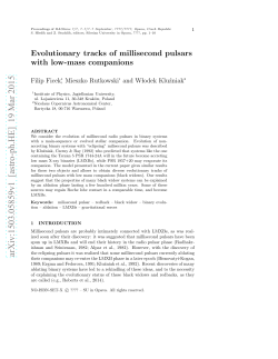 Evolutionary tracks of millisecond pulsars with low