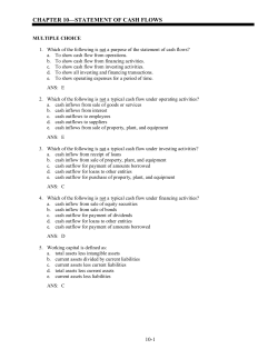 chapter 10&mdash;statement of cash flows