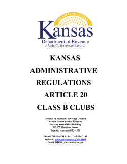 Article 20 Class B Clubs - Kansas Department of Revenue