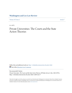 Private Universities: The Courts and the State Action Theories