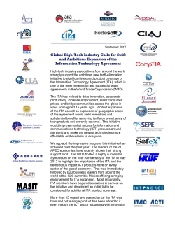 Industry Statement on International Technology Agreement (ITA)