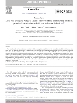 Placebo Effects of Marketing Labels on Perceived Intoxication and