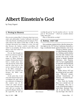 Albert Einstein`s God - Executive Intelligence Review