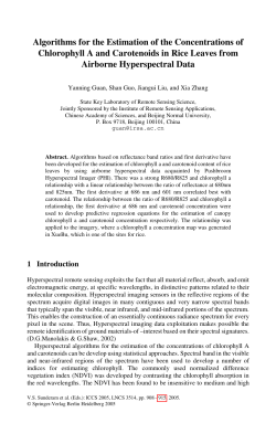 Algorithms for the Estimation of the Concentrations of Chlorophyll A