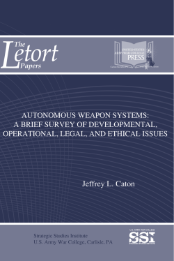 autonomous weapon - Strategic Studies Institute