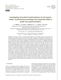 Investigating microbial transformations of soil organic matter