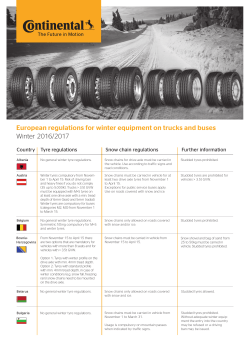 European regulations for winter equipment on