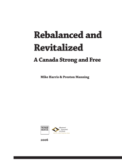 Rebalanced and Revitalized: A Canada Strong and Free