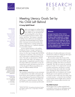 Meeting Literacy Goals Set by No Child Left Behind