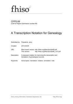 FHISO CFPS 69: A Transcription Notation for Genealogy