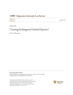 Cloning Endangered Animal Species? - ValpoScholar