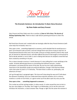 The Dramatic Sentence - FinePrint Literary Management