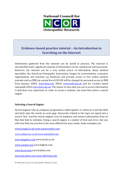 Evidence-based practice tutorial – An Introduction to Searching on