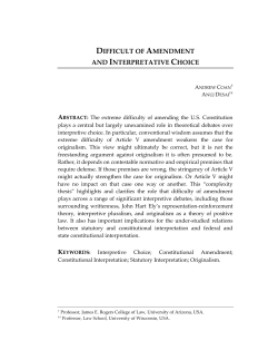 difficult of amendment and interpretative choice