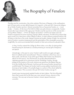A Biography of Fenelon - Created for God`s Purpose