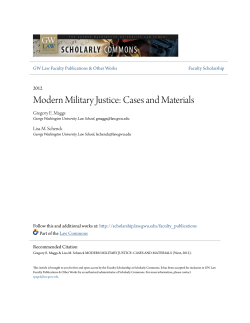 Modern Military Justice: Cases and Materials