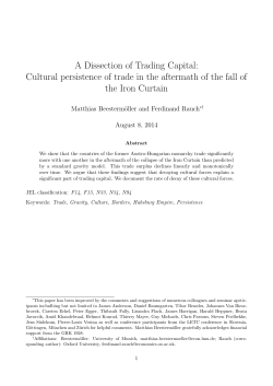 A Dissection of Trading Capital: Cultural persistence of trade
